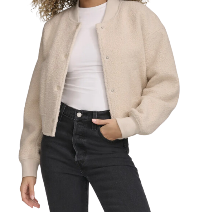 Faux Shearling Bomber Jacket